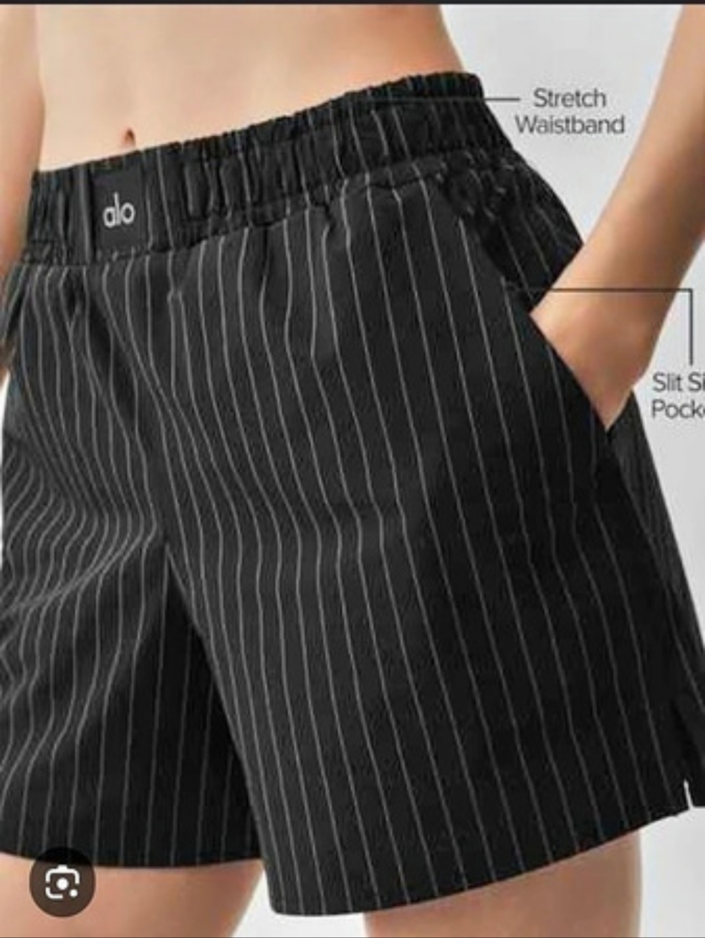 Alo Boxer Shorts Striped Athletic Shorts in Black & Gray Like New